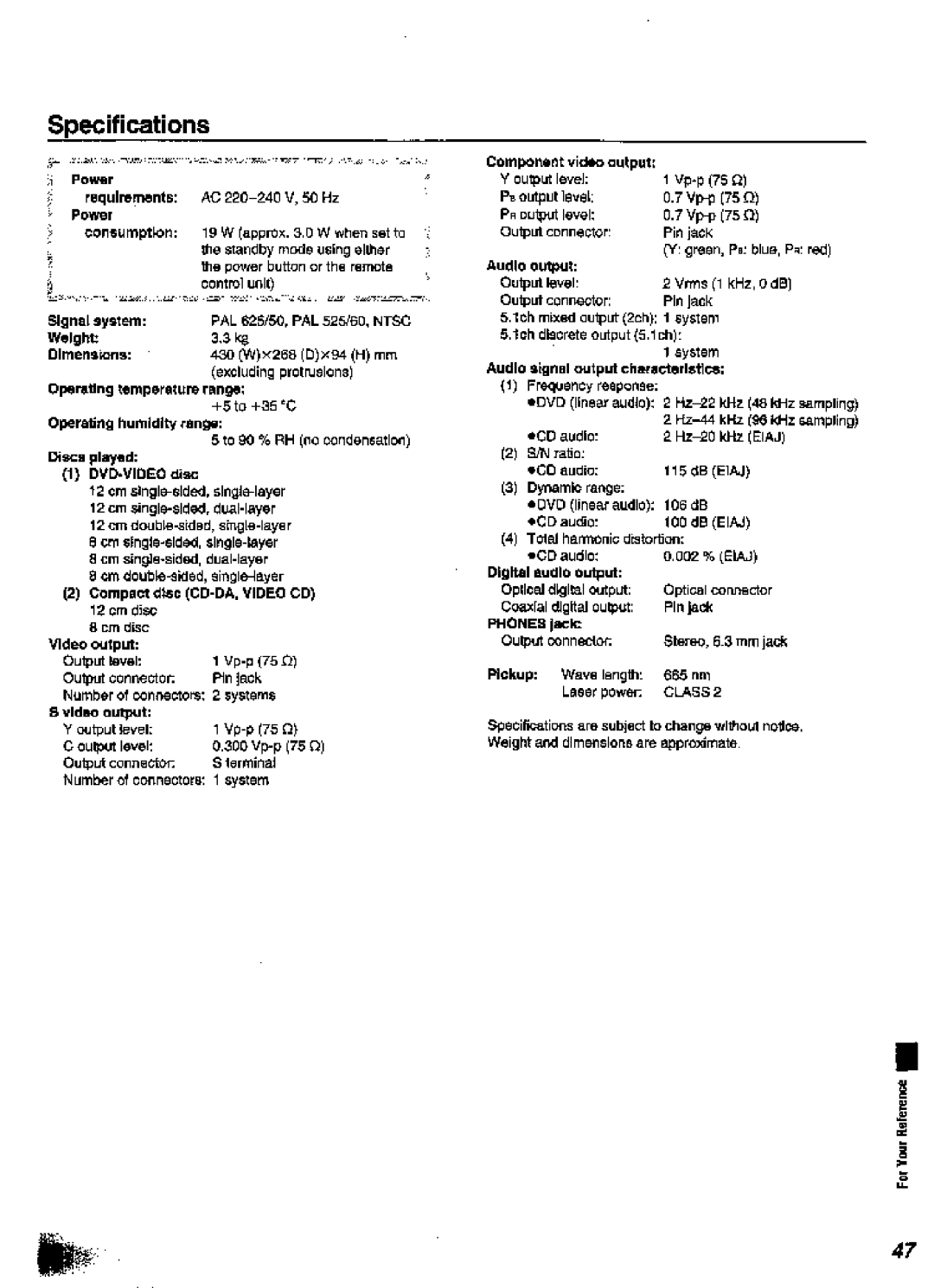 Panasonic DVD-A360A manual 