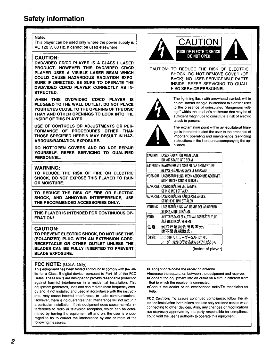 Panasonic DVD-C220D manual 