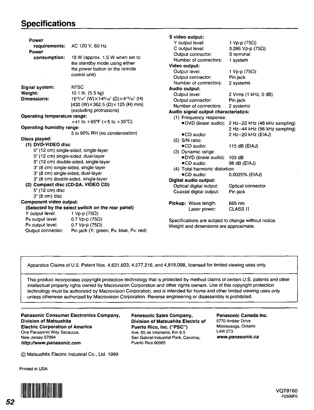 Panasonic DVD-C220D manual 