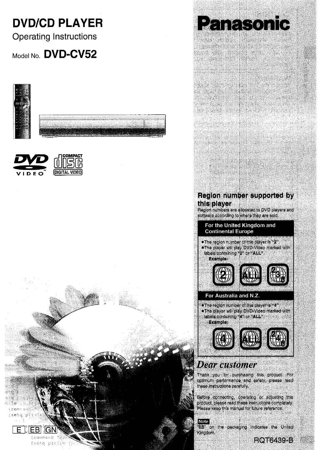 Panasonic DVD-CV52 manual 