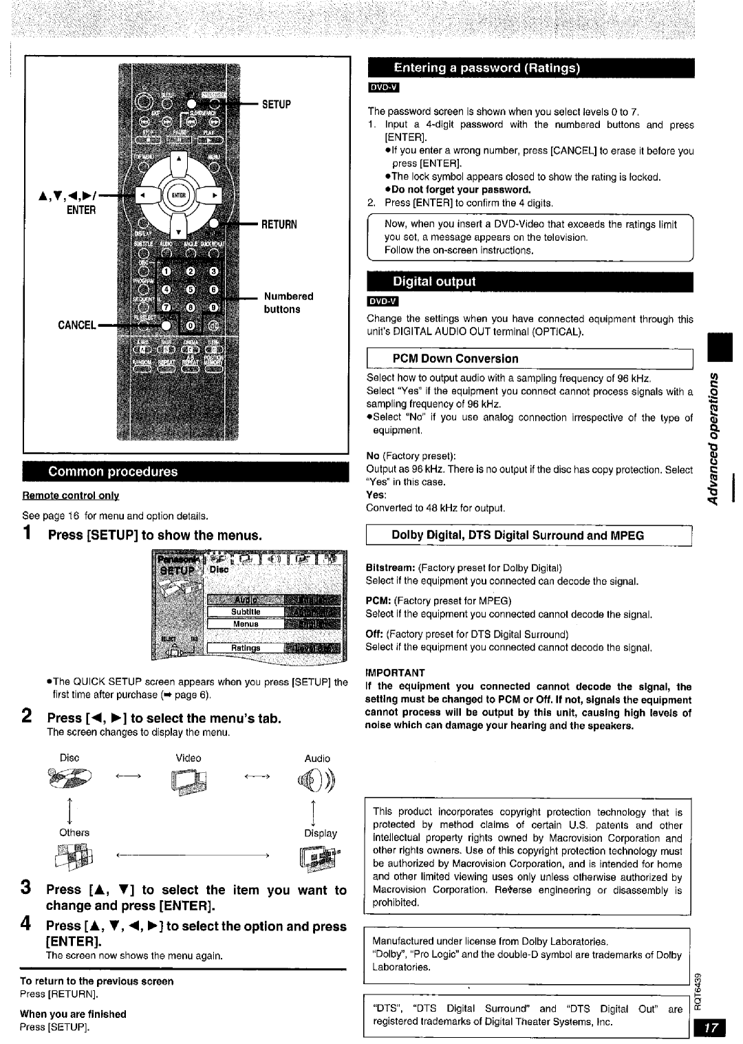 Panasonic DVD-CV52 manual 