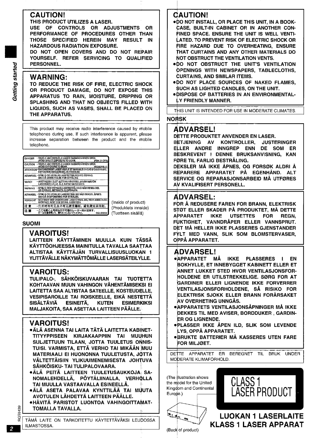 Panasonic DVD-CV52 manual 