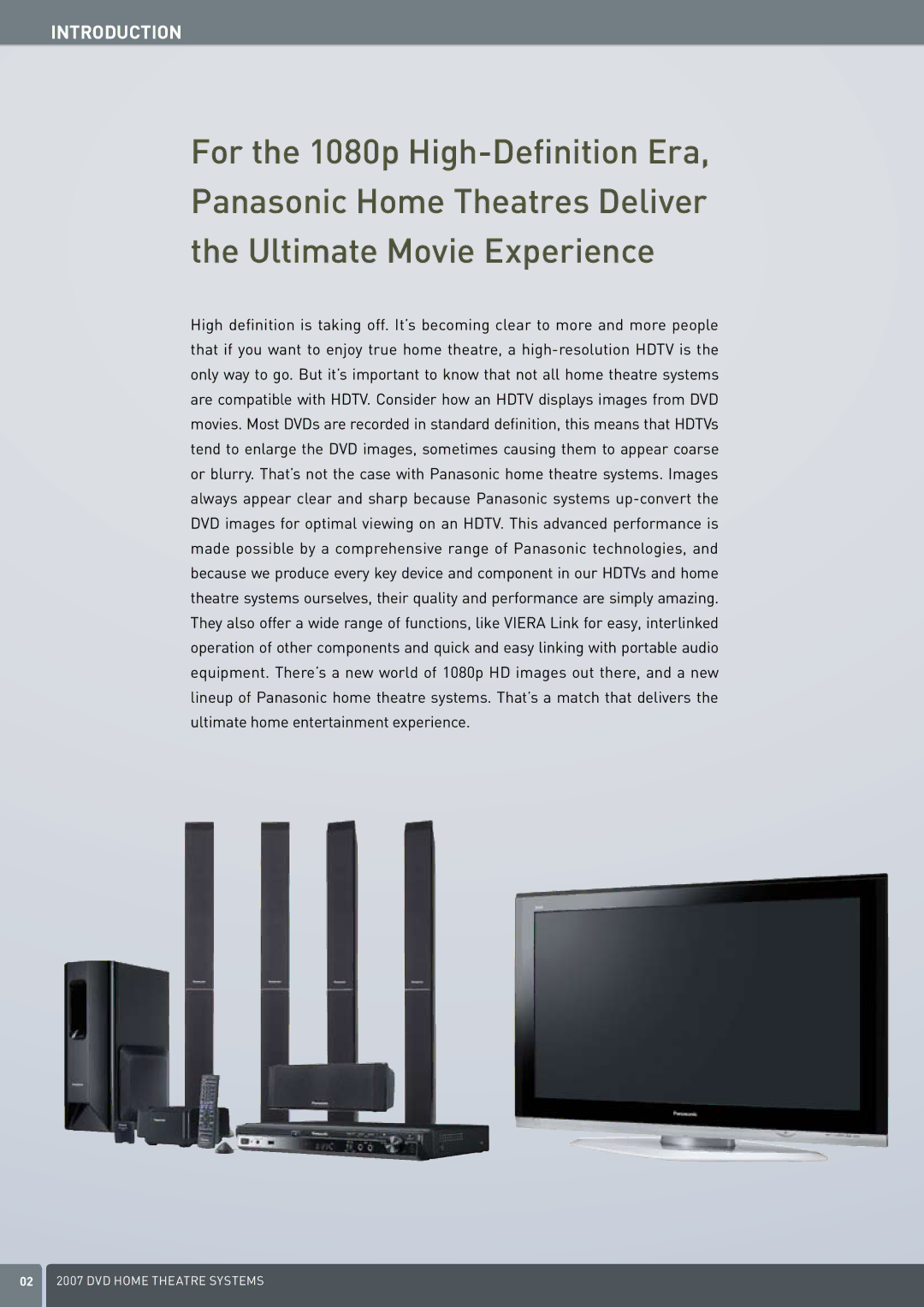 Panasonic DVD Home Theatre System manual Introduction 