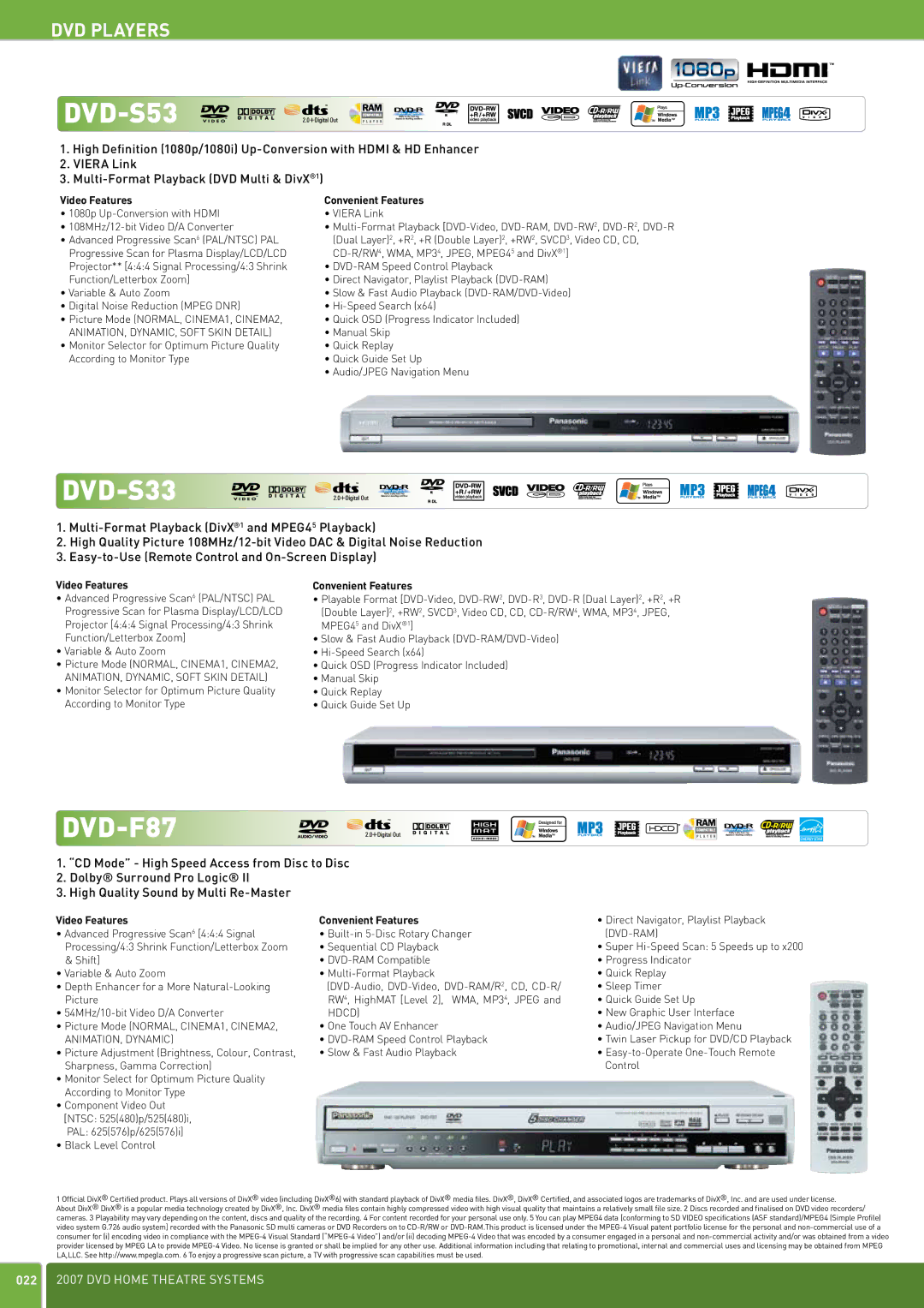 Panasonic DVD Home Theatre System manual DVD-S53 