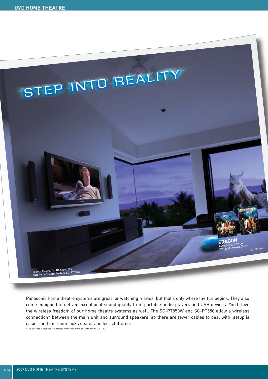 Panasonic DVD Home Theatre System manual Step Into Realit 