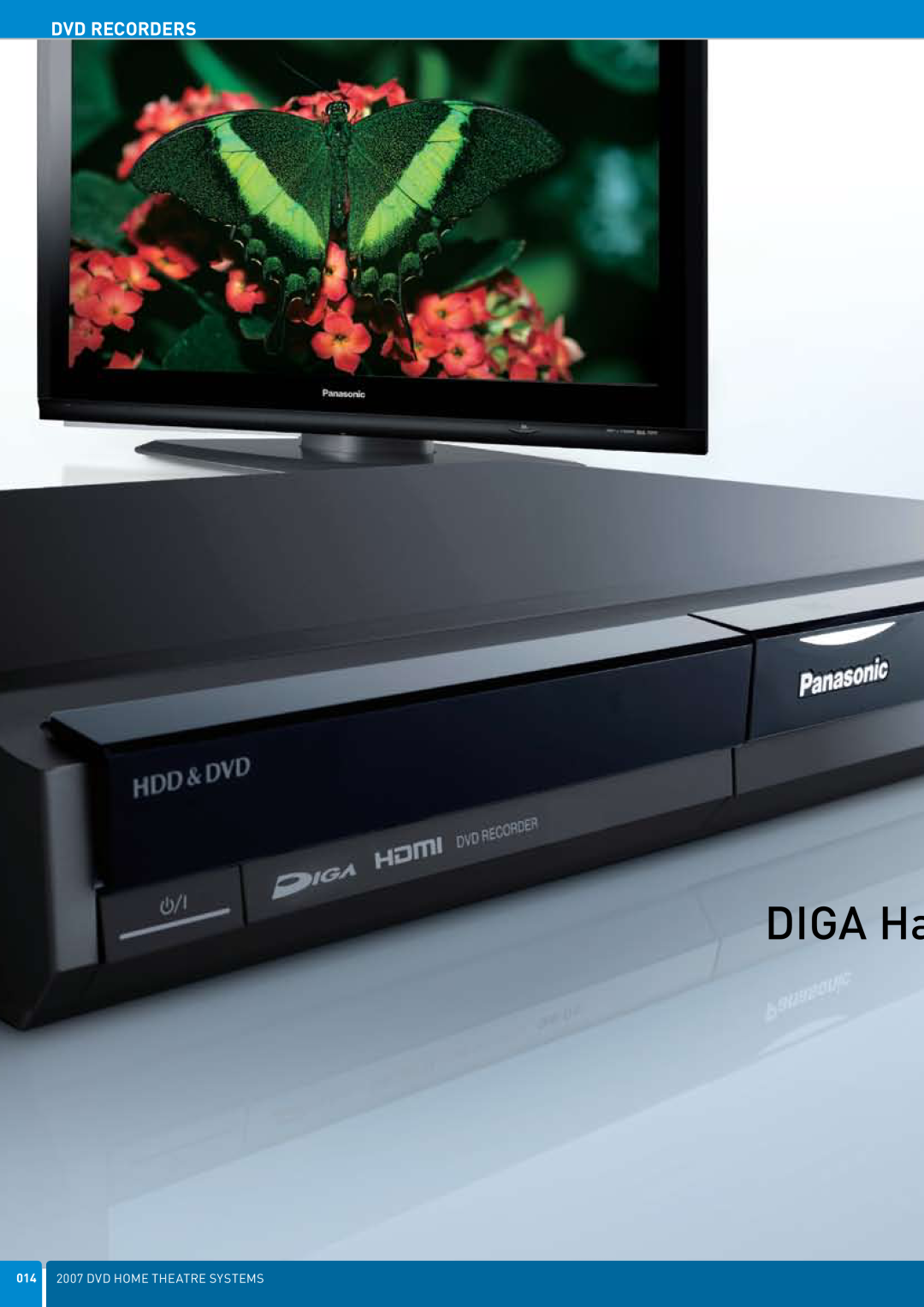 Panasonic DVD Home Theatre System manual DIGA Ha, Dvd Recorders 