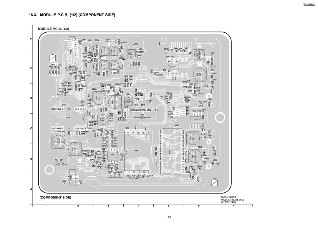 Panasonic DVD-K29GCS specifications MODULE P.C.B. 1/2 COMPONENT SIDE, Component Side 