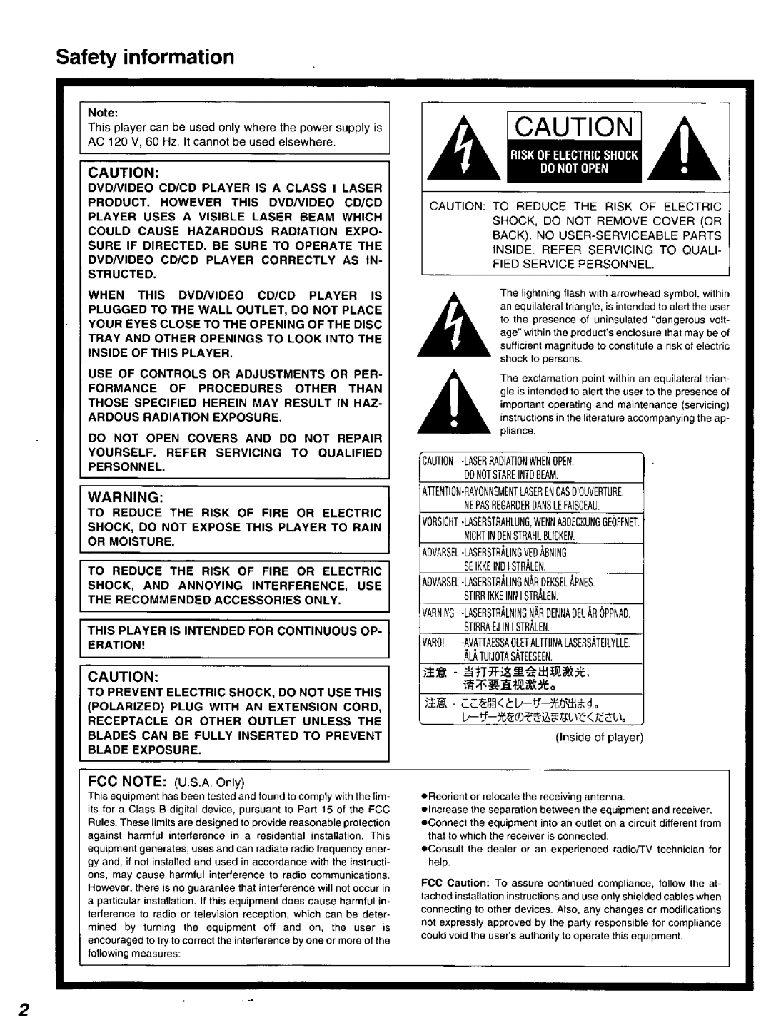 Panasonic DVD-K520D manual 