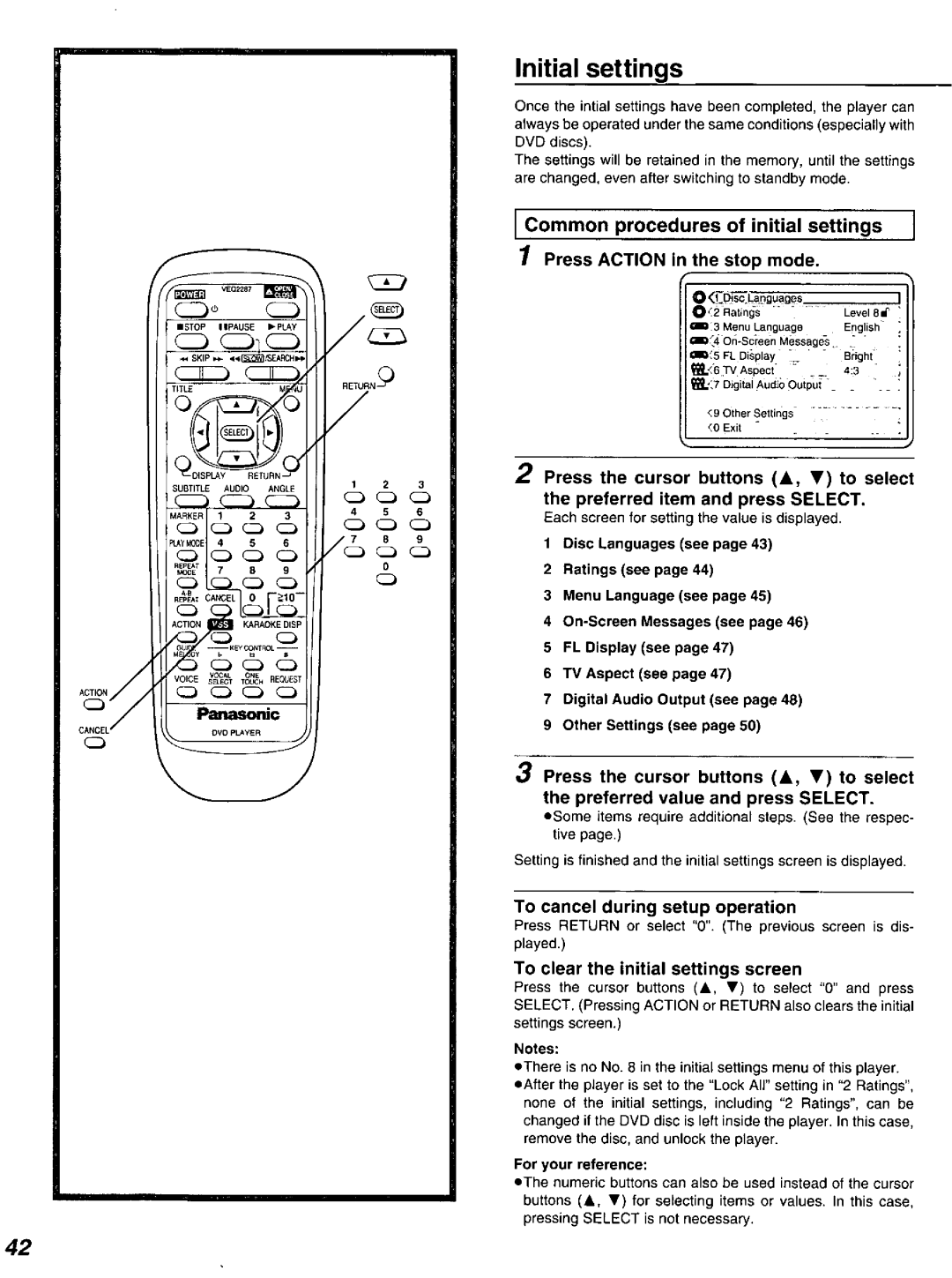 Panasonic DVD-K520D manual 