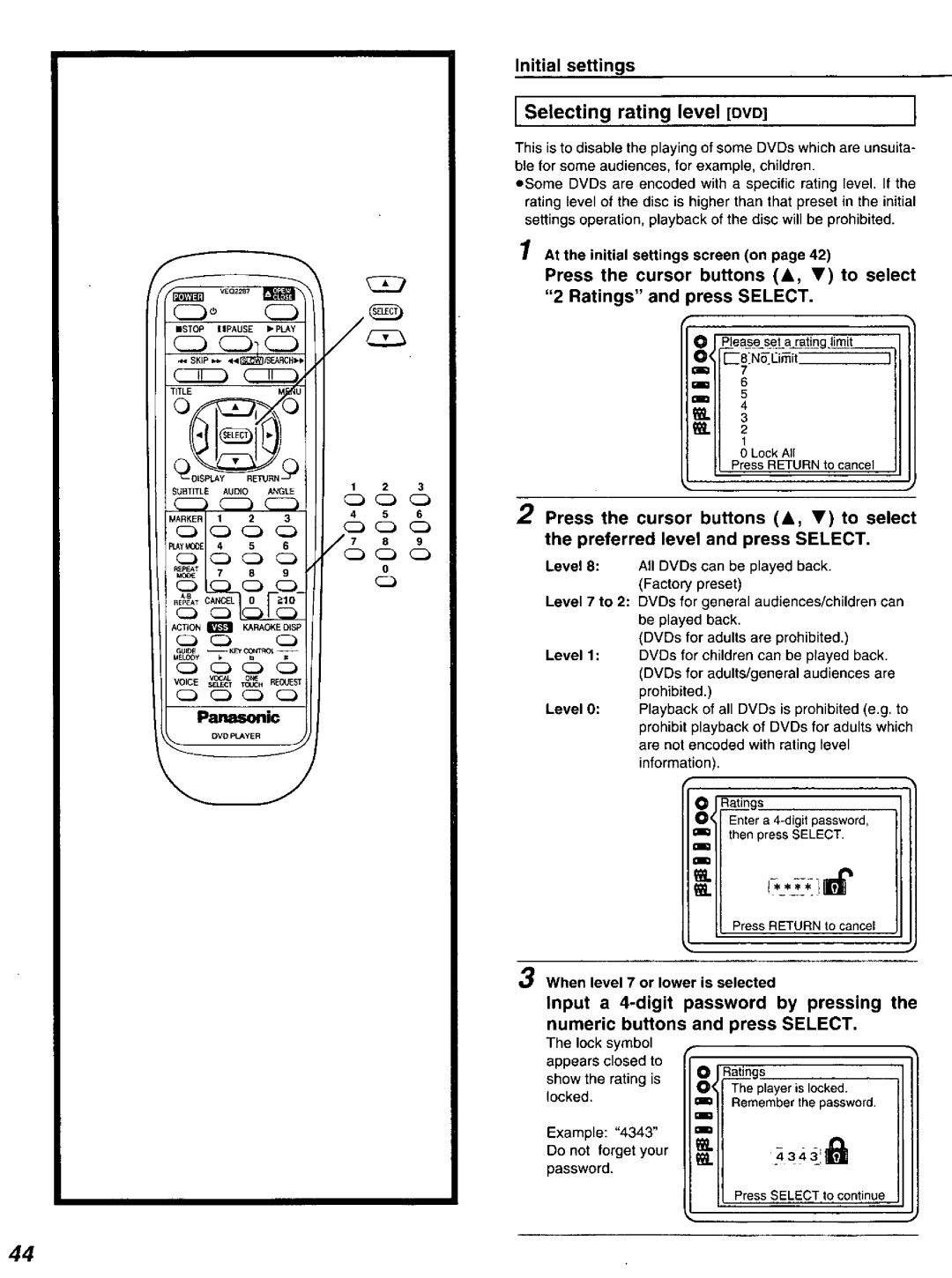 Panasonic DVD-K520D manual 