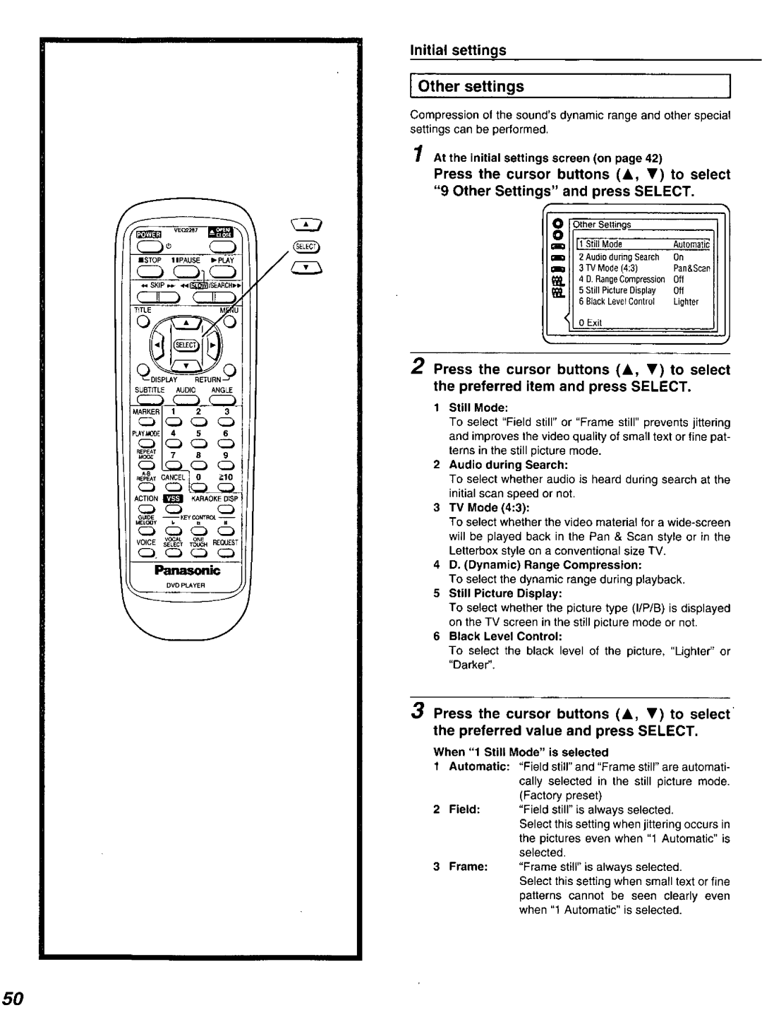 Panasonic DVD-K520D manual 