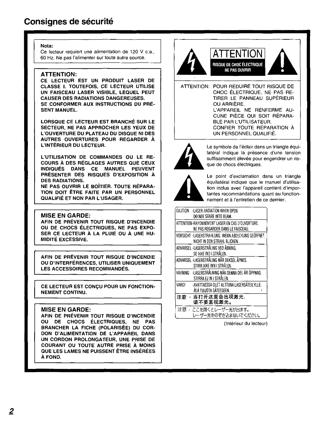 Panasonic DVD-K520D manual 