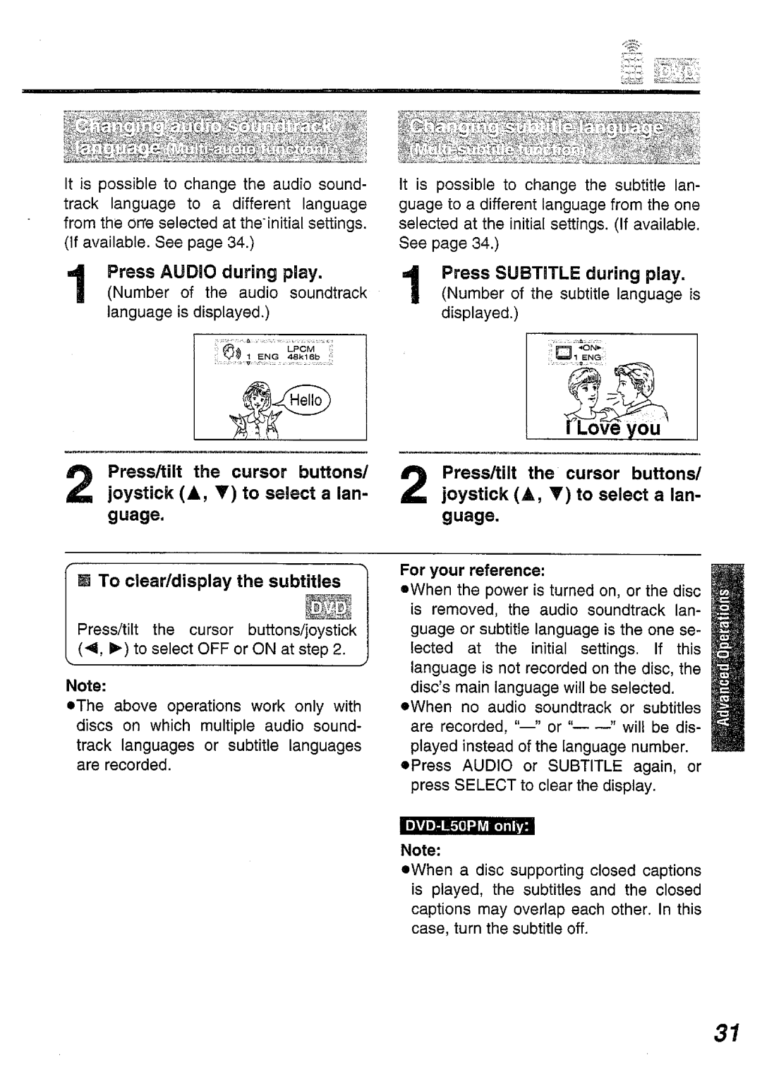 Panasonic DVD-L50A, DVD-L50PM manual 