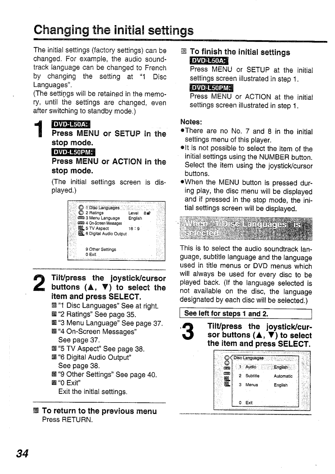 Panasonic DVD-L50PM, DVD-L50A manual 