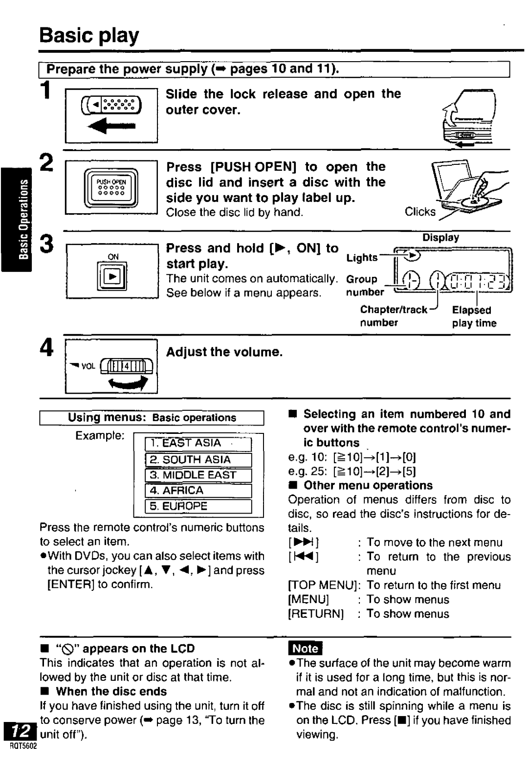 Panasonic DVD-LA85 manual 