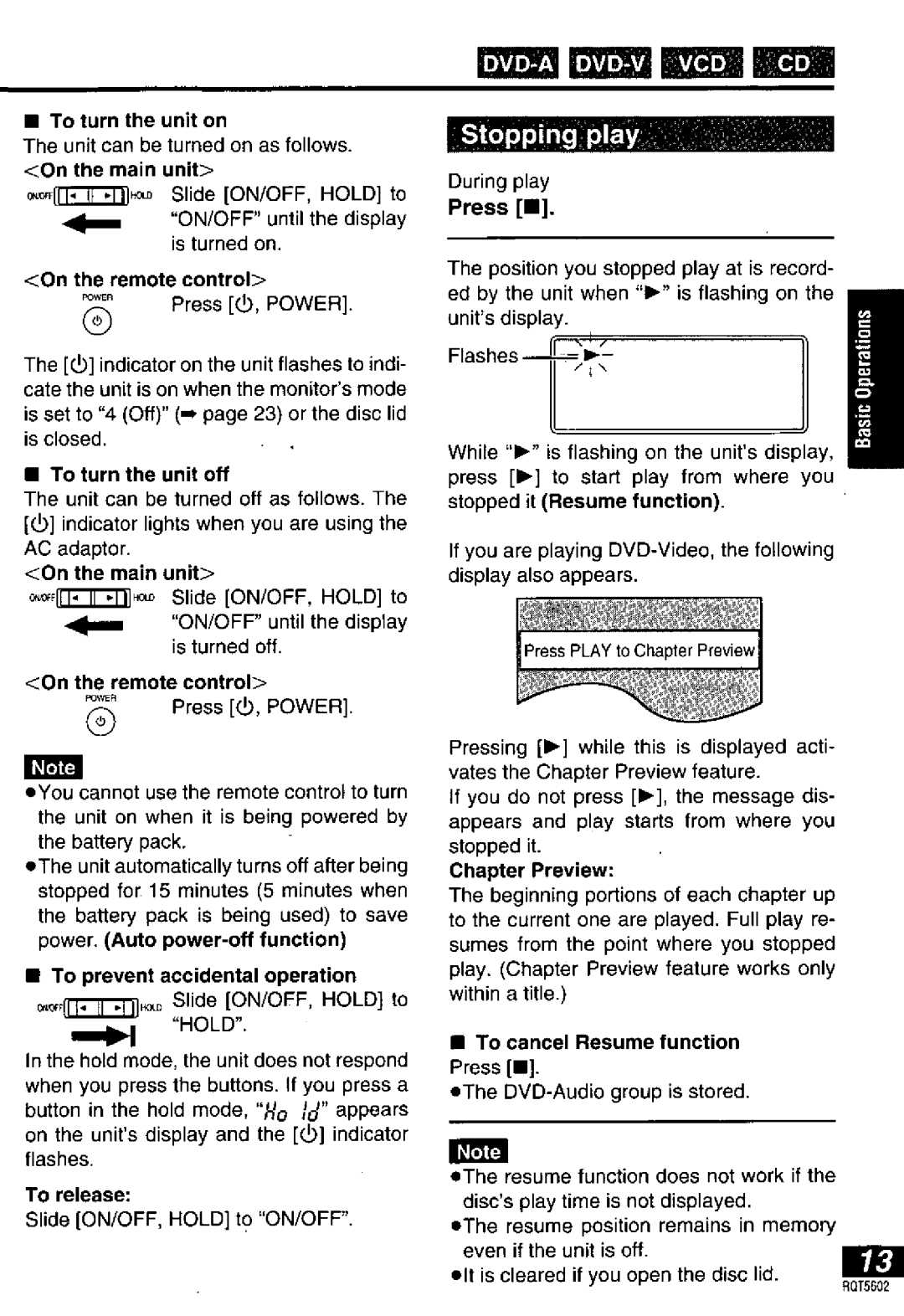 Panasonic DVD-LA85 manual 