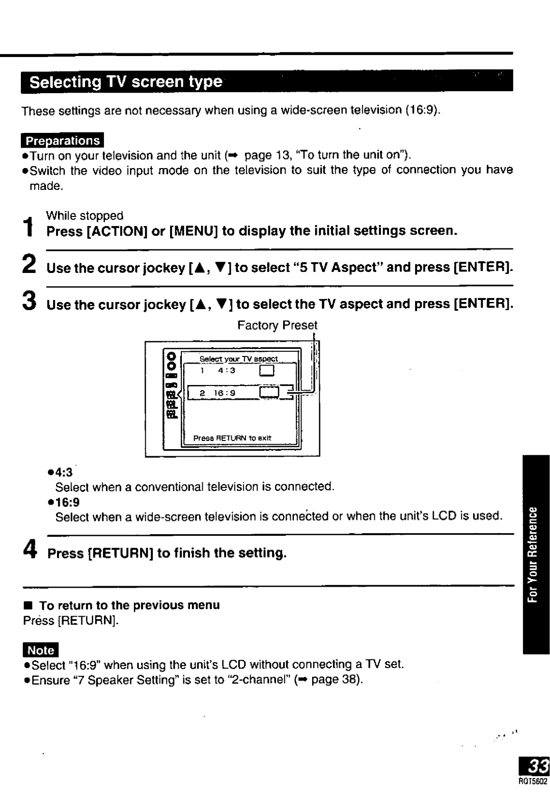 Panasonic DVD-LA85 manual 