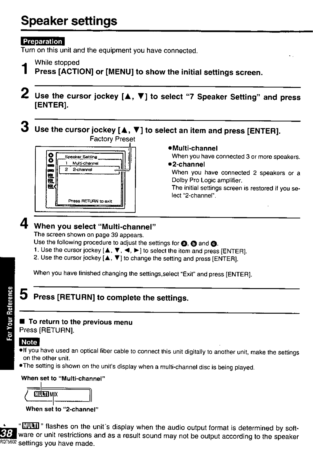 Panasonic DVD-LA85 manual 