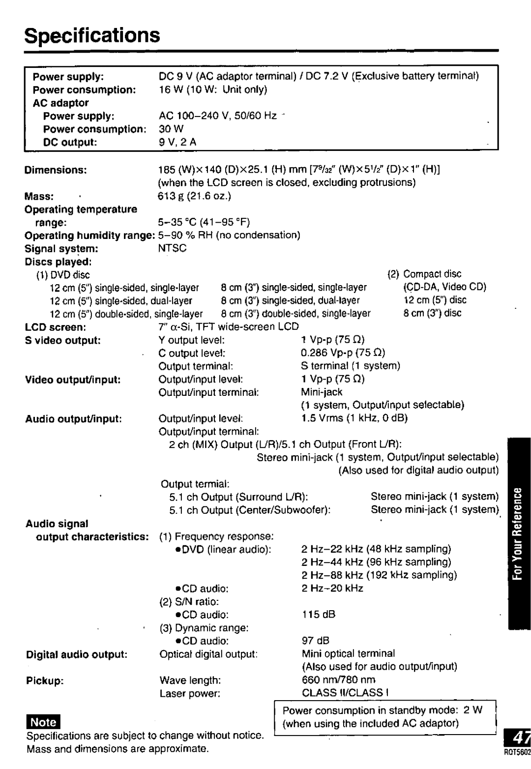 Panasonic DVD-LA85 manual 