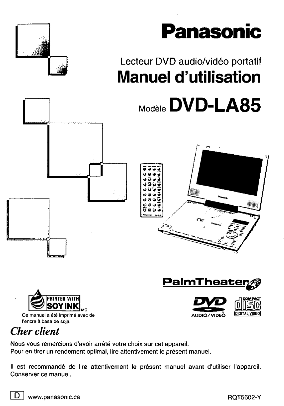 Panasonic DVD-LA85 manual 