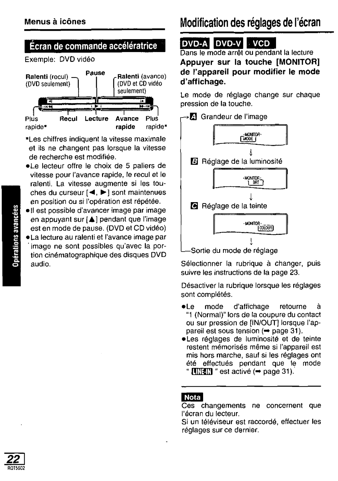 Panasonic DVD-LA85 manual 