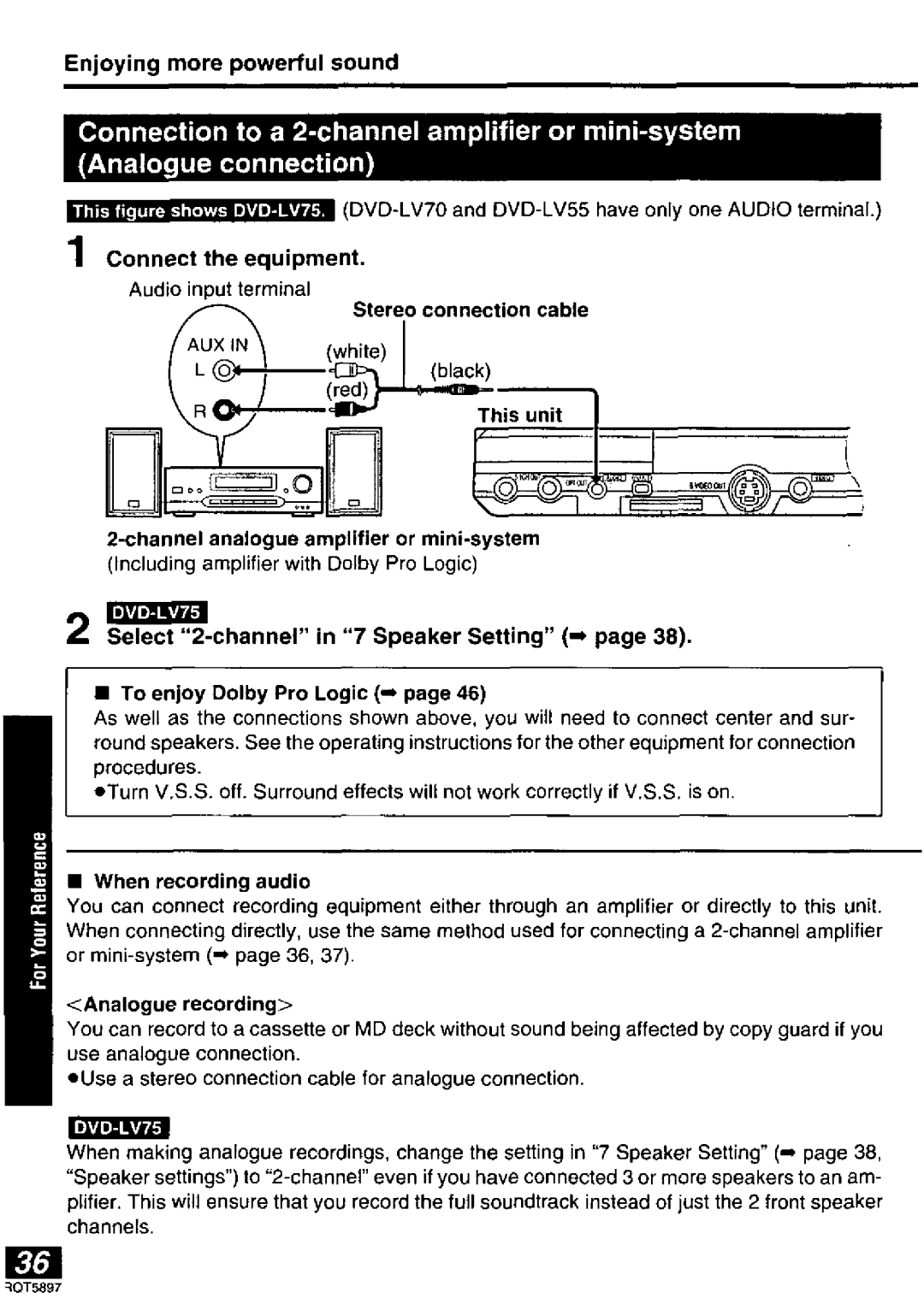 Panasonic DVD-LV75, DVD-LV55, DVD-LV70 manual 