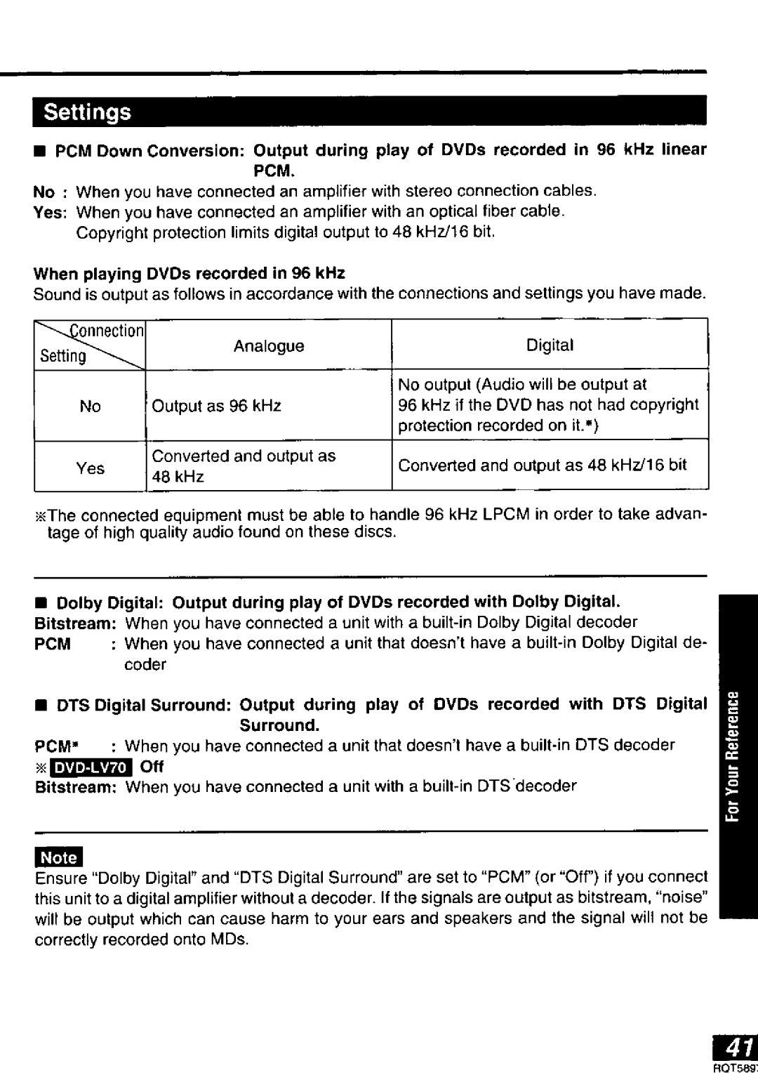 Panasonic DVD-LV70, DVD-LV75, DVD-LV55 manual 