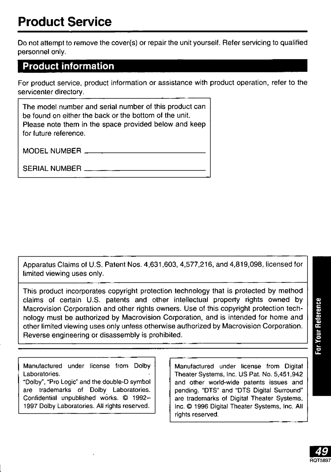 Panasonic DVD-LV55, DVD-LV75, DVD-LV70 manual 