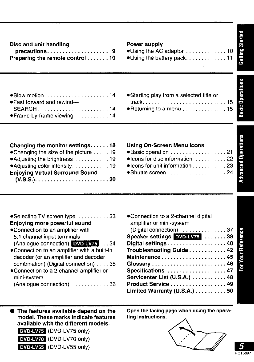 Panasonic DVD-LV70, DVD-LV75, DVD-LV55 manual 