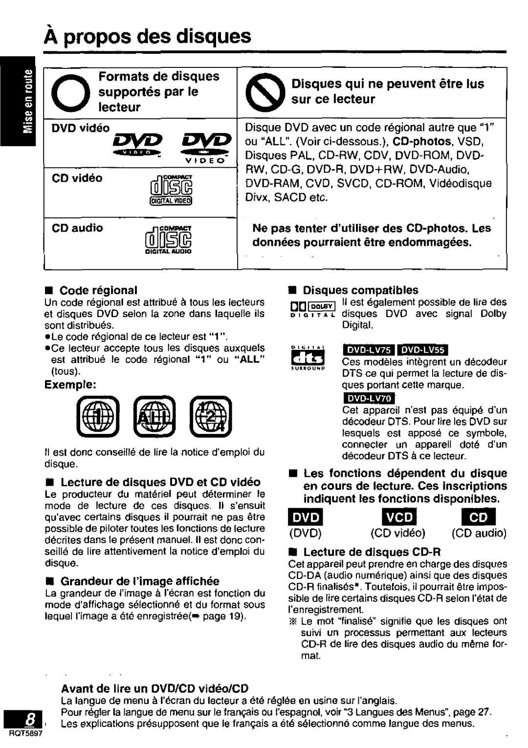 Panasonic DVD-LV55, DVD-LV75, DVD-LV70 manual 