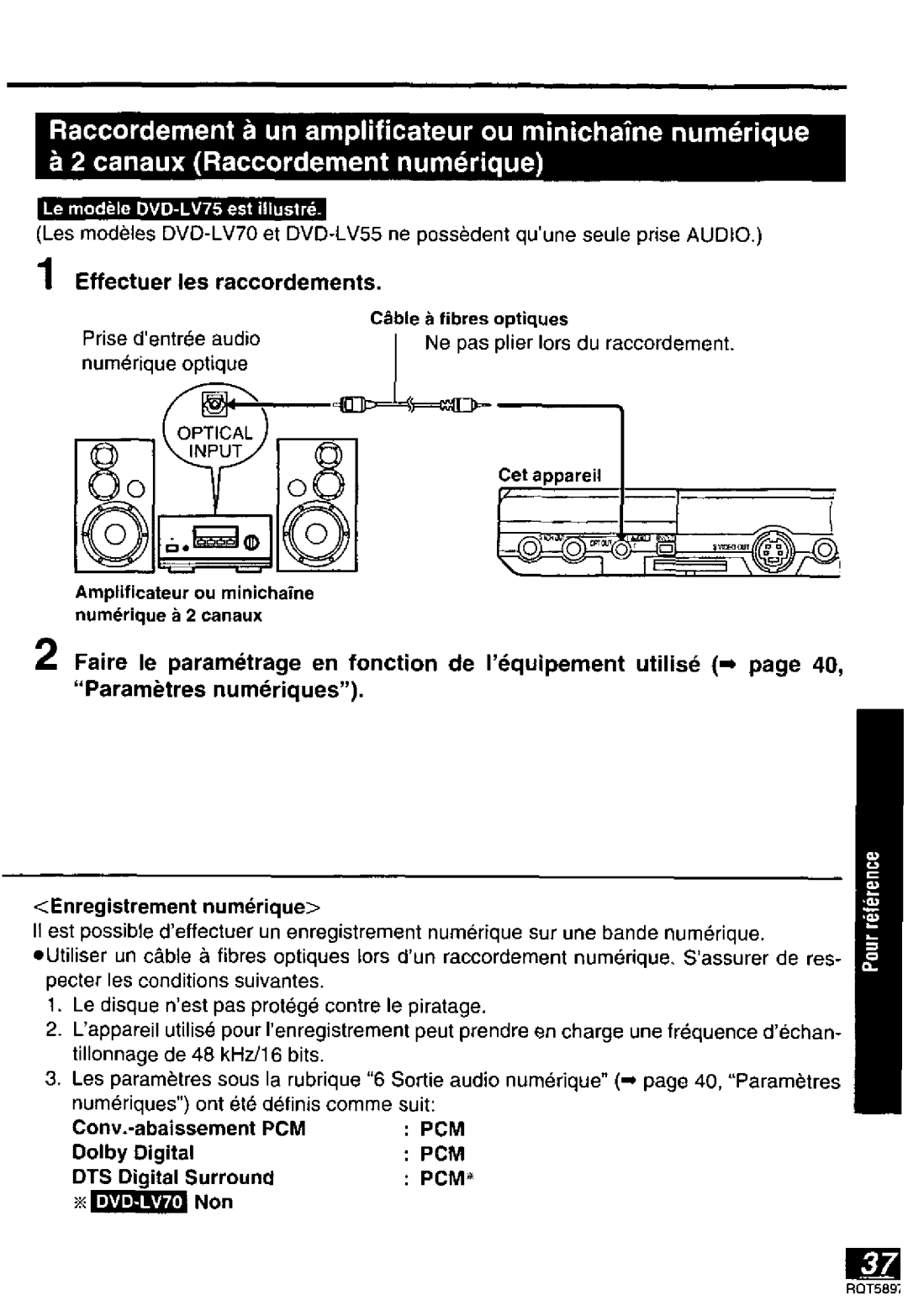 Panasonic DVD-LV75, DVD-LV55, DVD-LV70 manual 