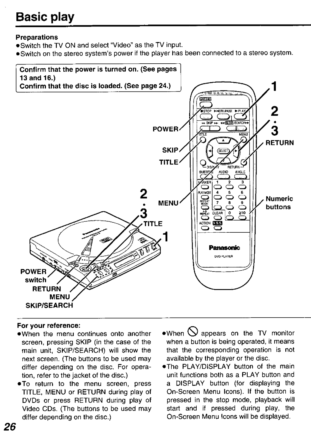 Panasonic DVD-P10D manual 