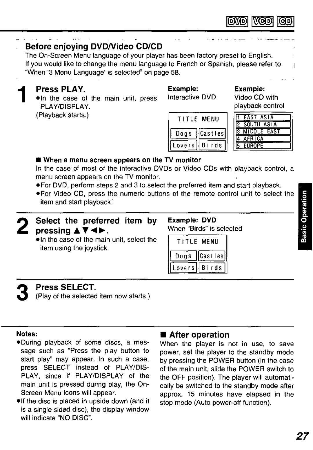 Panasonic DVD-P10D manual 