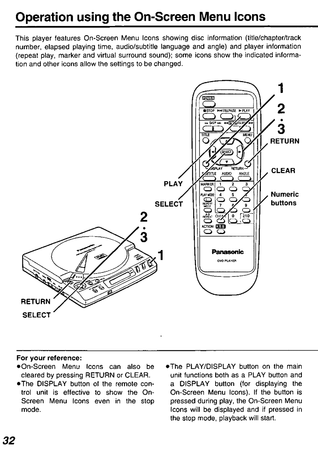 Panasonic DVD-P10D manual 