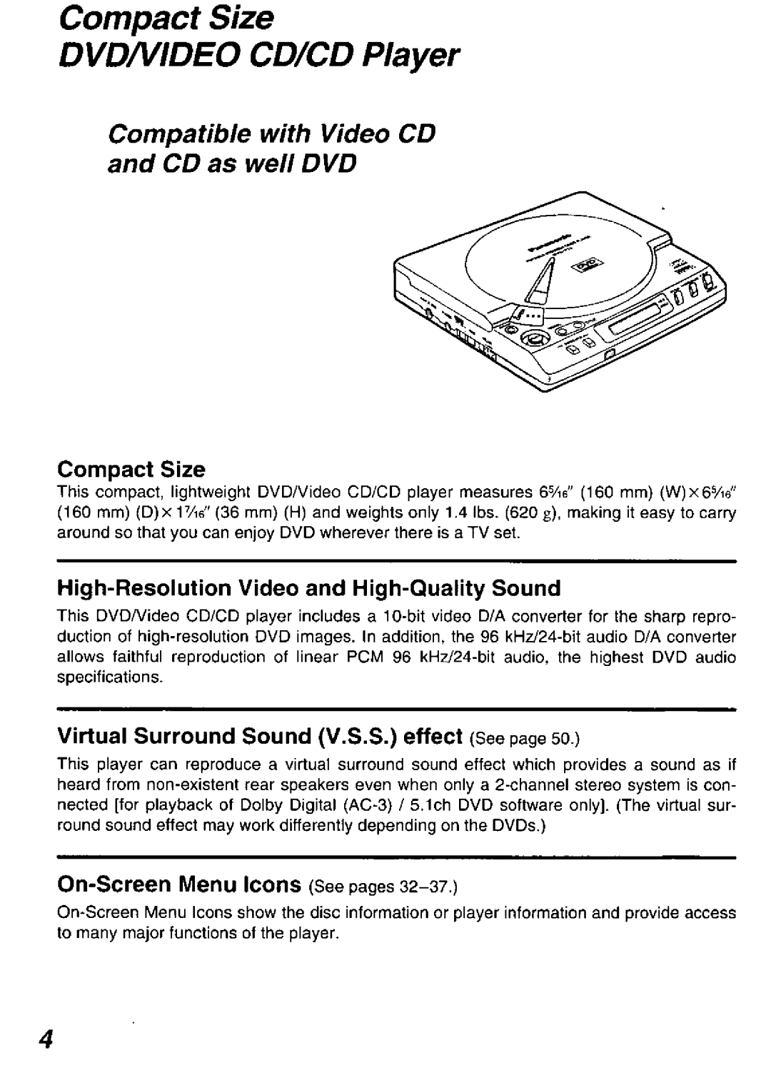 Panasonic DVD-P10D manual 