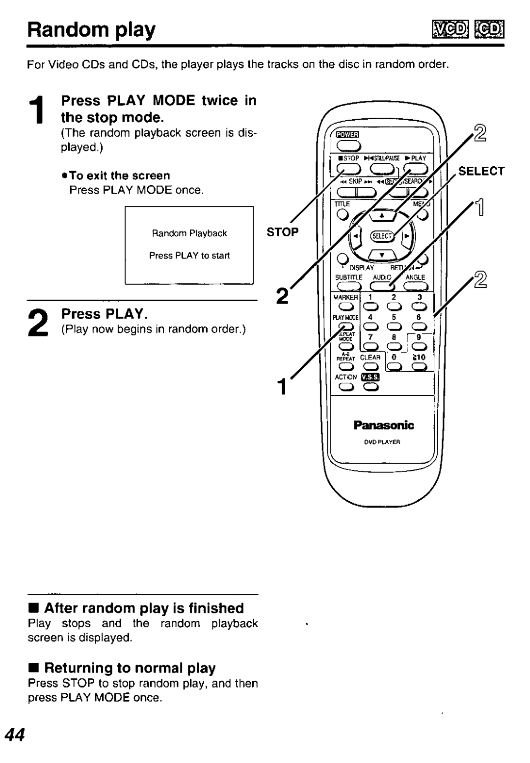 Panasonic DVD-P10D manual 