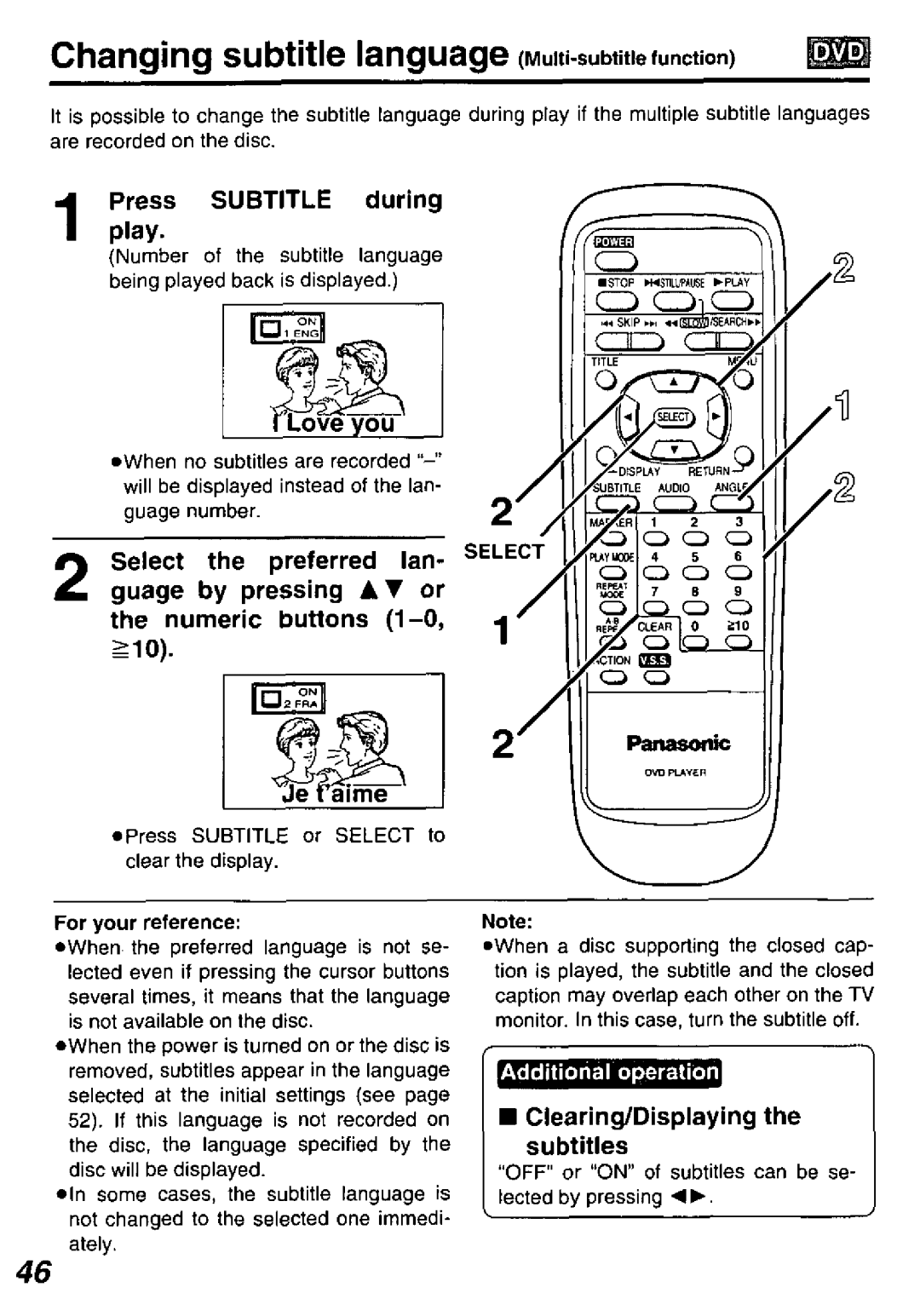 Panasonic DVD-P10D manual 