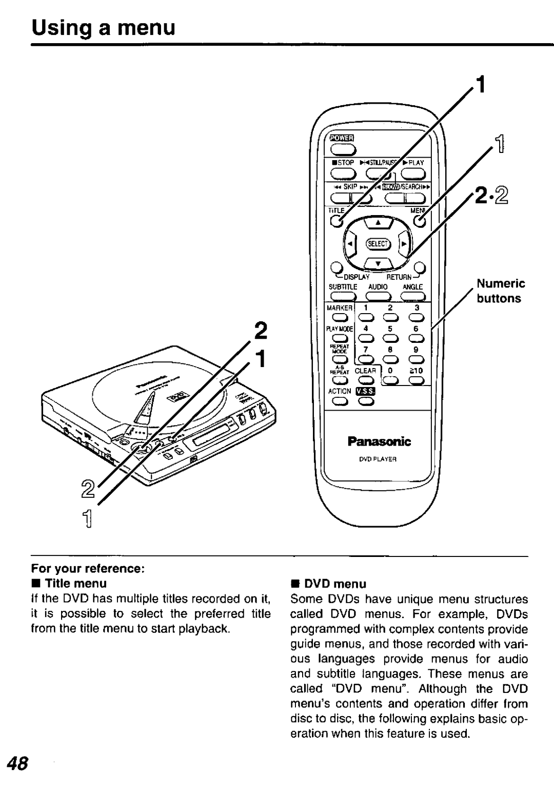 Panasonic DVD-P10D manual 