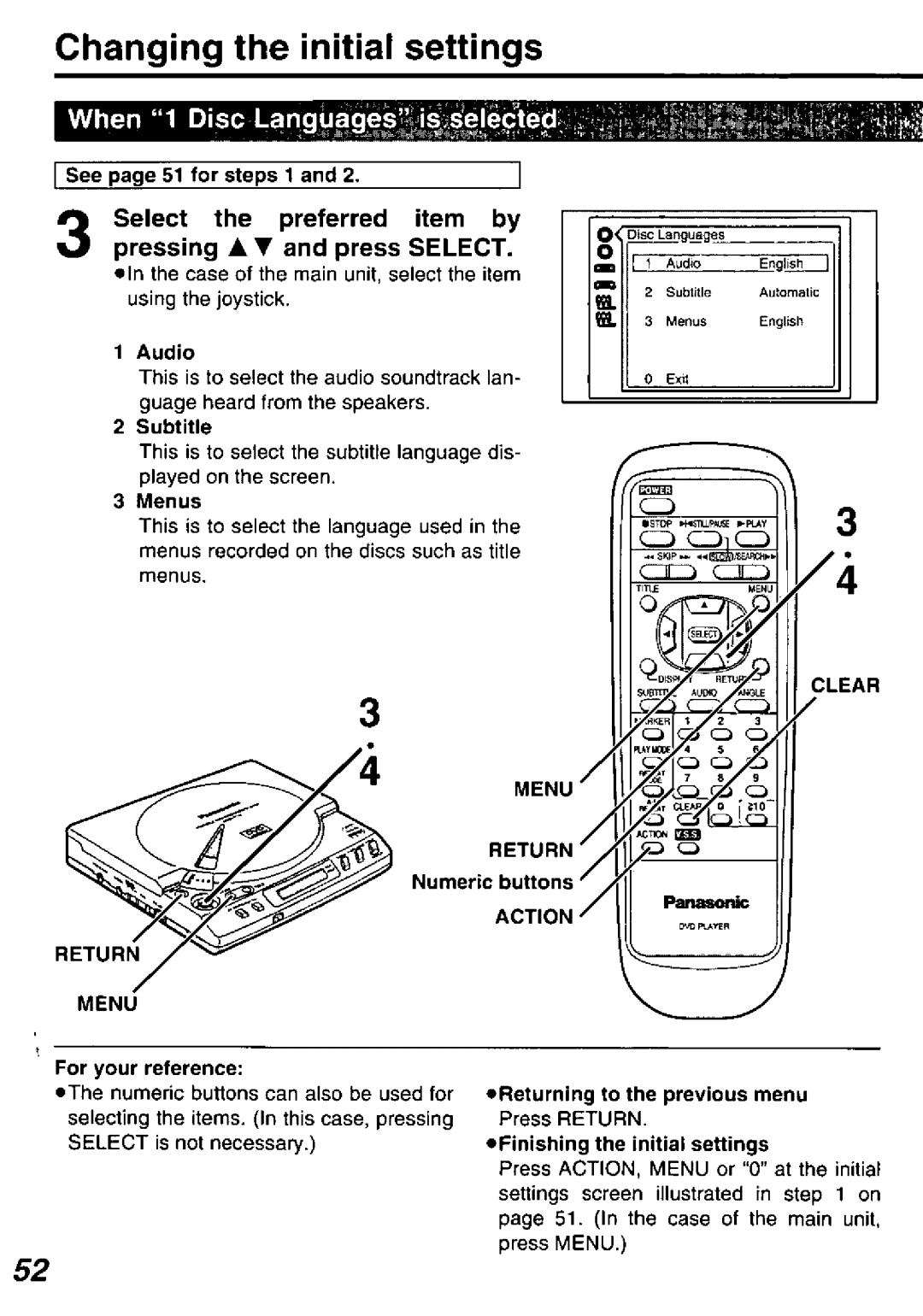 Panasonic DVD-P10D manual 