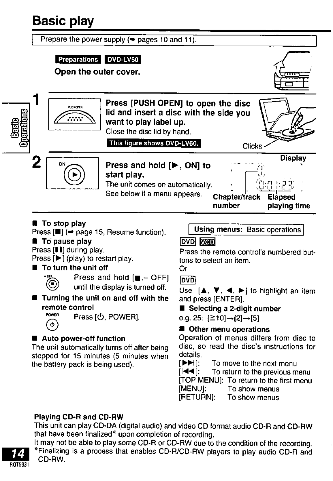 Panasonic DVD-PV40, DVDLV60 manual 