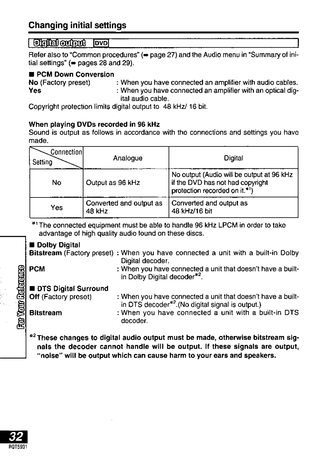 Panasonic DVD-PV40, DVDLV60 manual 