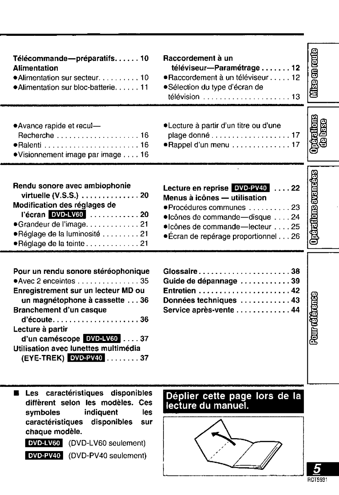 Panasonic DVDLV60, DVD-PV40 manual 