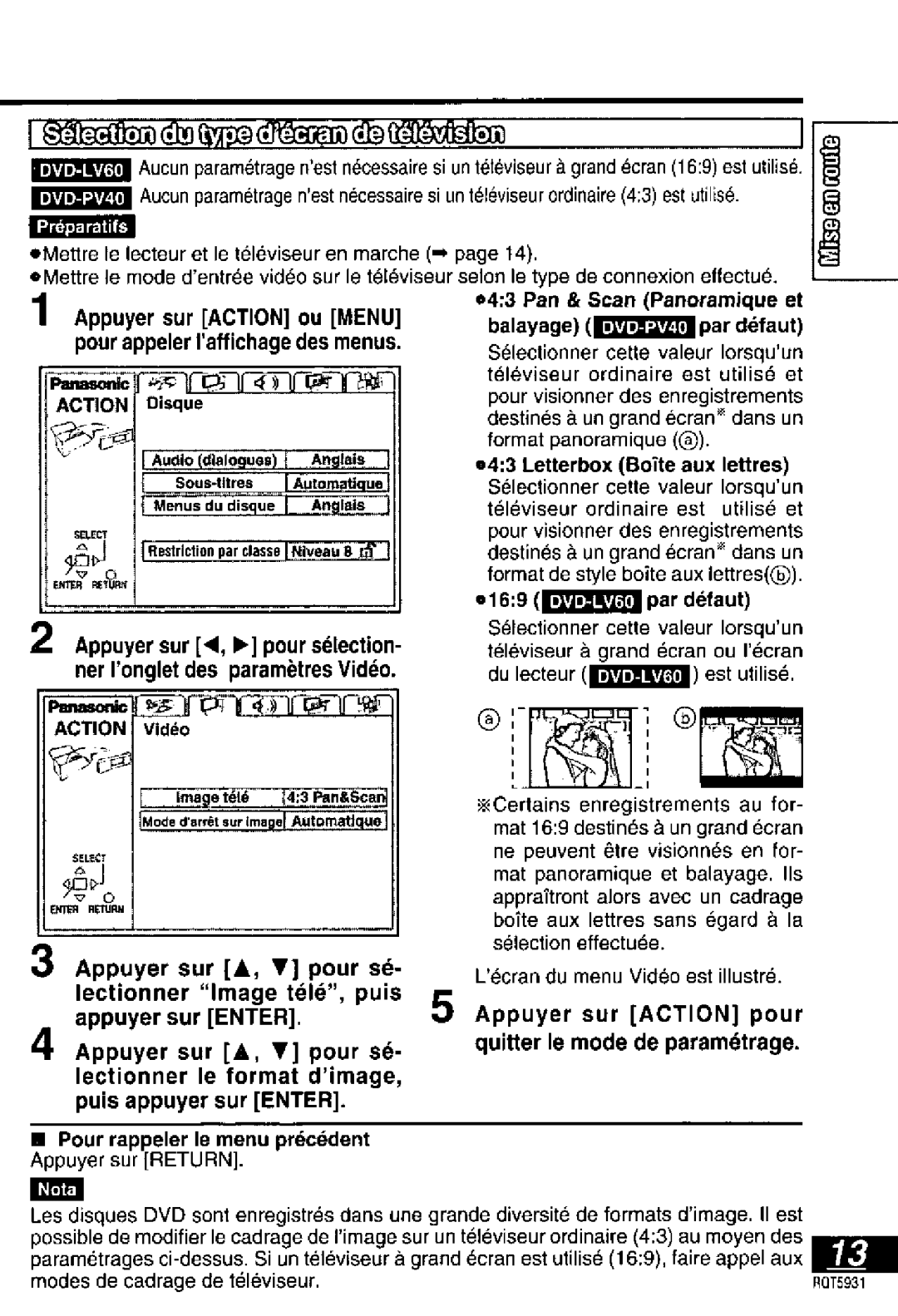 Panasonic DVDLV60, DVD-PV40 manual 