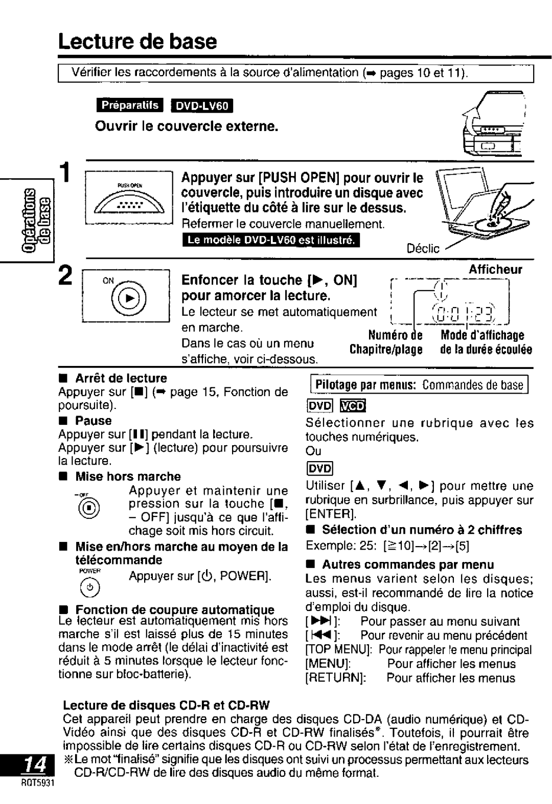 Panasonic DVD-PV40, DVDLV60 manual 