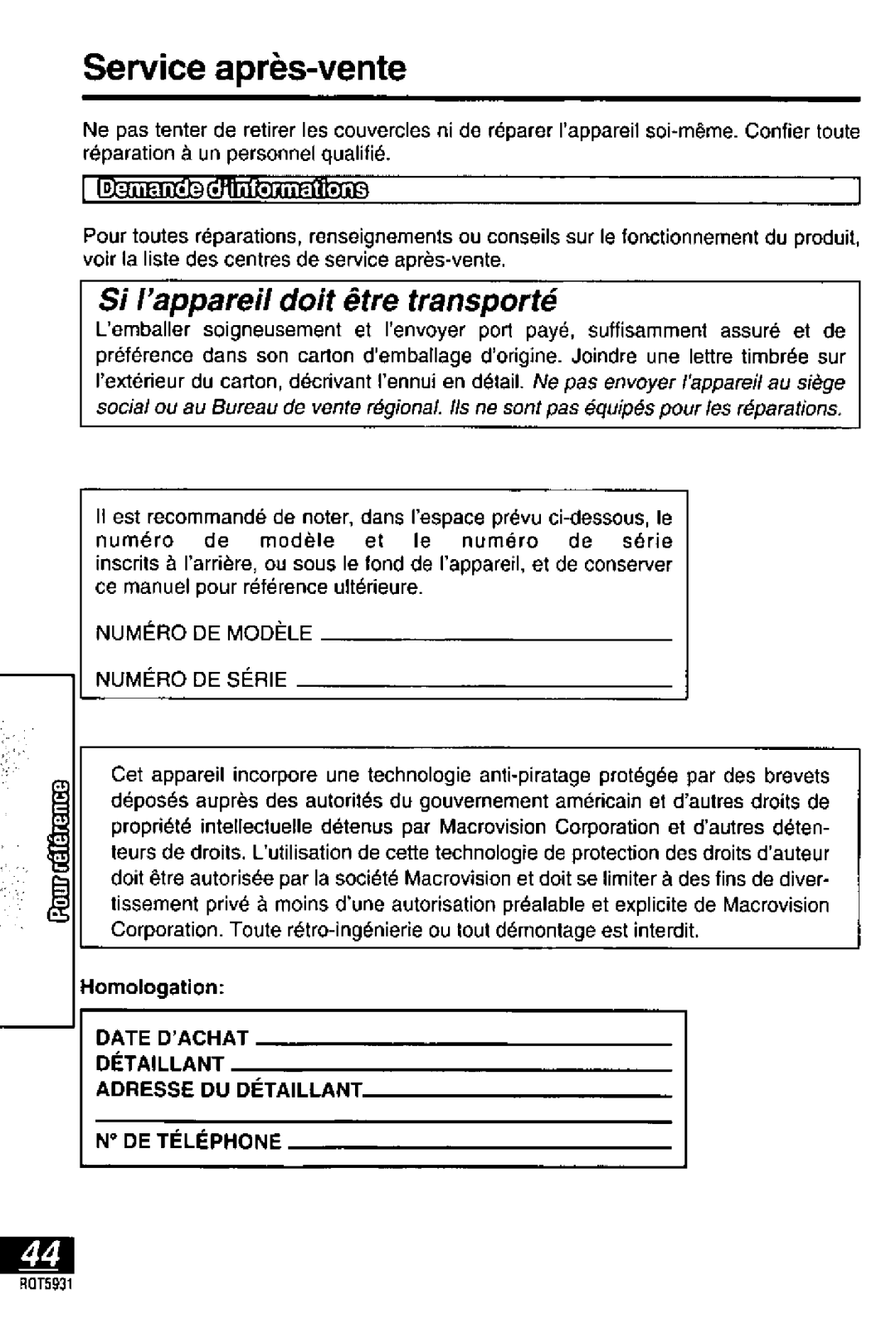 Panasonic DVD-PV40, DVDLV60 manual 