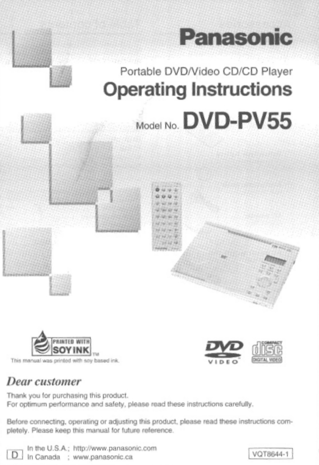 Panasonic DVD-PV55 manual 