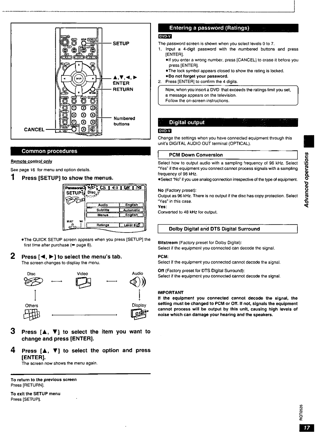 Panasonic DVD-RP62 manual 