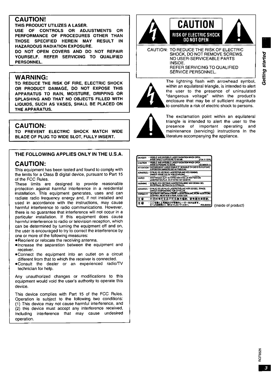 Panasonic DVD-RP62 manual 