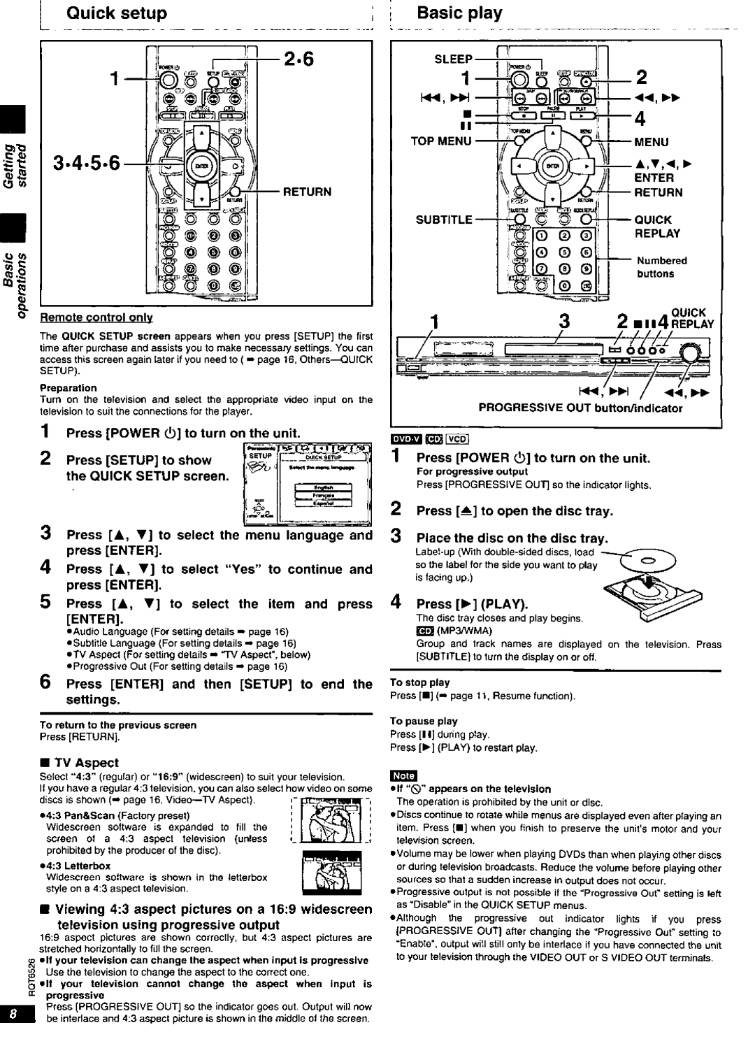 Panasonic DVD-RP62 manual 