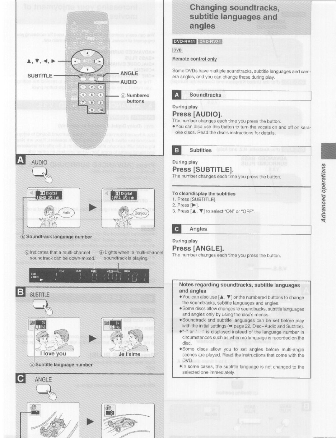 Panasonic DVD-RV41, DVD-RV31 manual 